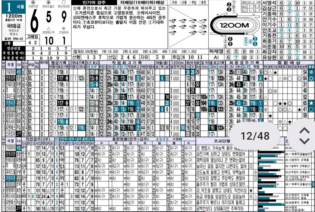 "6월 22일 일요경마 명승부 예상"