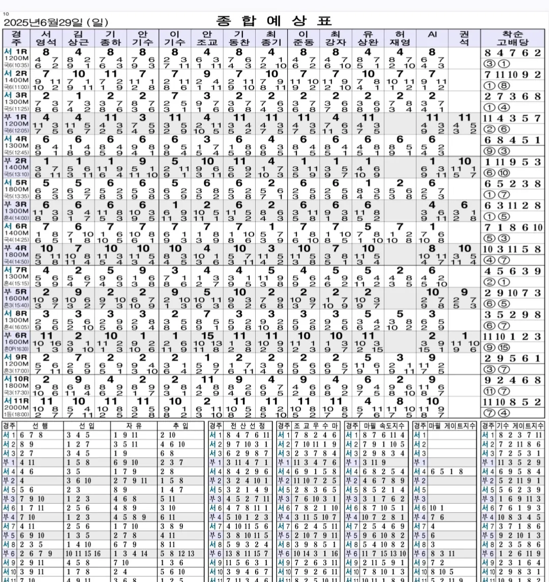 6월 29일 일요일 크라운 종합예상